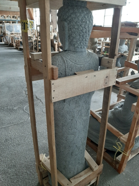 Stehender Buddha mit floralem Muster 120cm - STB4
